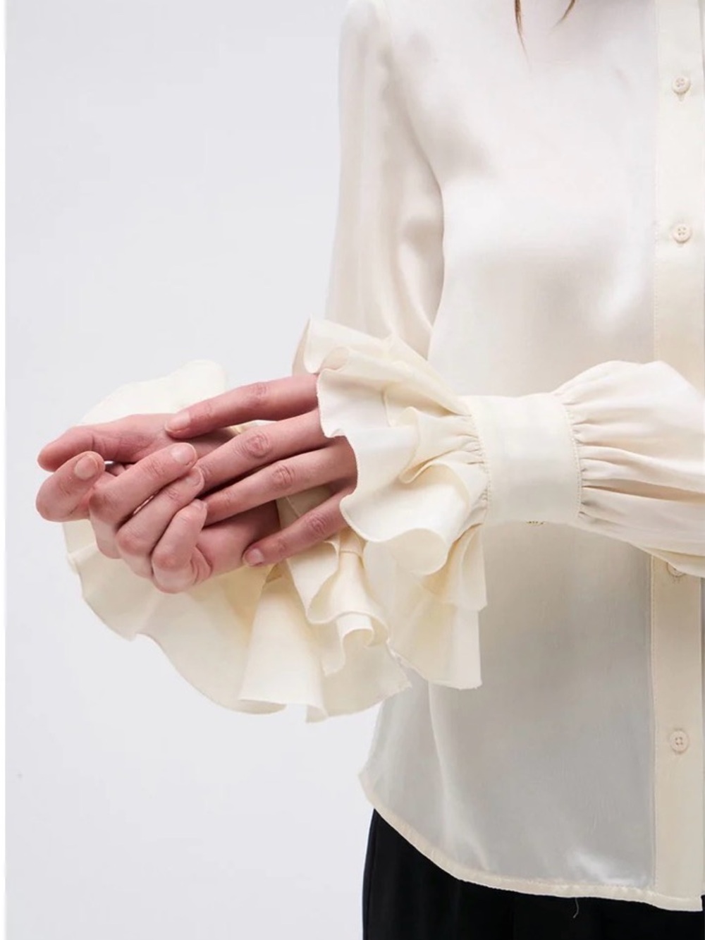 DMN Paris Vanessa Silk Blouse Ivory Size EU 38 US 6 $707 - Picture 3 of 6
